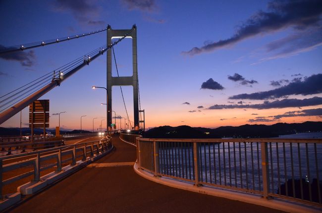 来島海峡大橋から夕焼けを見たいと思い馬島を目指しました