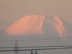 久しぶりに朝焼けの富士山を眺める