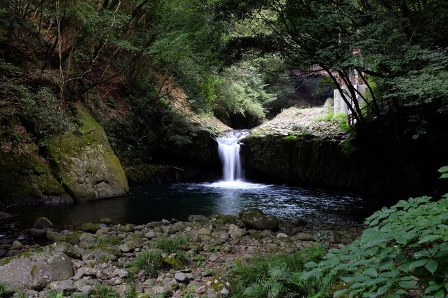 この日は河津七滝（かわづななだる）、湯ヶ島、滑沢渓谷を訪れます。まずは河津七滝を見て周ります。その中の大滝は、道が封鎖されていて残念ながら見ることができませんでした。