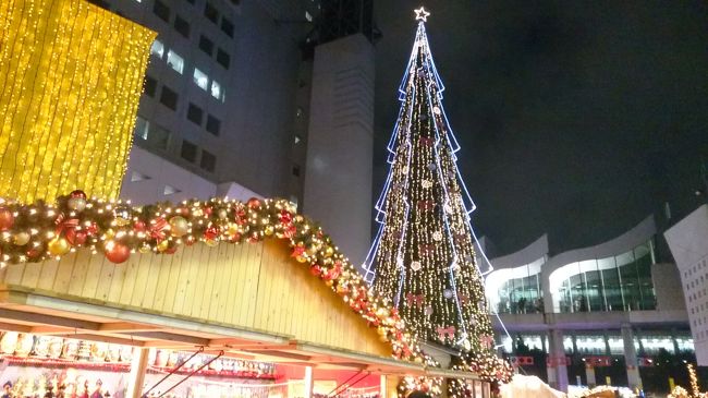 スカイビル下の新梅田シティでクリスマスまで開催中のクリスマスドイツマーケットに行って来ました。<br />ドイツのお料理や外国のクリスマス気分を味わえて楽しかったです