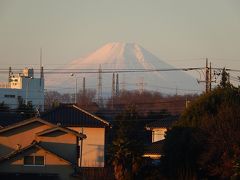 2016年元旦のふじみ野市から見られた朝焼け富士