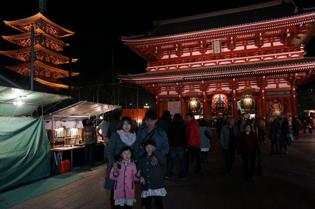毎年、お正月はちょっぴり贅沢に美味しいご飯を食べにどこかへ出掛けます。昨年は横浜日帰りで…<br />今年はゆっくりお泊まりしたいなってことで、浅草へ～<br />初めて浅草へ行くのに、わざわざお正月の激混みの中へ行くとは&#8252;<br /><br />お泊まりは立地の良さと、お値段のリーズナブルさでホテル京阪に。
