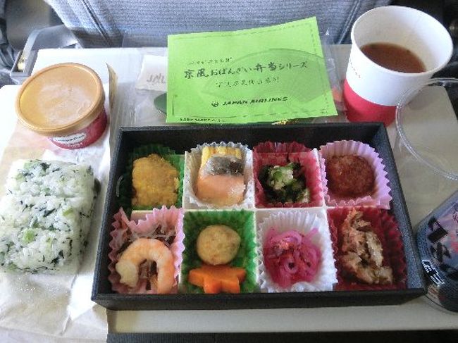 ☆11月17日 羽田空港発〜上海浦東空港着、手配の車で蘇州へ<br />11月18日 寒山寺・運河の舟旅・世界遺産の庭園・マッサージ<br />11月19日 世界遺産の庭園・北寺塔・マッサージ・上海蟹・雑技<br />11月20日 蘇州から上海へ移動。田子坊・龍華寺・上海蟹<br />11月21日 玉仏寺・新天地・マッサージ・フランス租界<br />11月22日 帰国<br /><br />お友達の息子さん夫婦が蘇州に住んでいるので、彼女を息子さんの所へ送り届けがてら、マイルも貯まったことだし別の友達も誘ってやってきました。前回は上海からの日帰りだったので不満足な蘇州旅行でしたが、今回は3泊もして蘇州をじっくり見てきました。<br />写真は行きの機内食、京のおばんざいです。