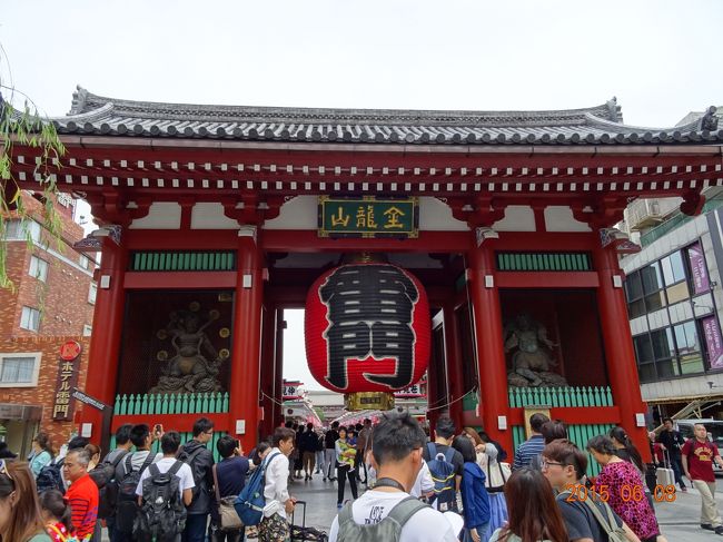 久し振りのはとバスで今回で2回目になります。<br />今日のコースはお台場でランチをして東京タワーに上るコースです。<br /><br />はとバスは時間のロスを少なくするために今回利用いたしました。<br />若いバスガイドさんがとても親切なので <br />地方からの私達も安心して楽しく参加できました。<br />今日もとても良いお天気で 最高の東京観光となり<br />よい思い出として記憶に残しておこうと思います.。o○*。<br /><br />東京駅南口はとバスバス停9時出発~<br />二重橋車窓~桜田門車窓~国会議事堂車窓~半蔵門車窓~浅草観音と仲見世50分~レインボーブリッジを渡り~お台場ホテルグランパシフィック昼食60分~お台場散策50分~明治神宮30分~東京タワー50分のコースに乗車!<br />17時着(東京1日コース)