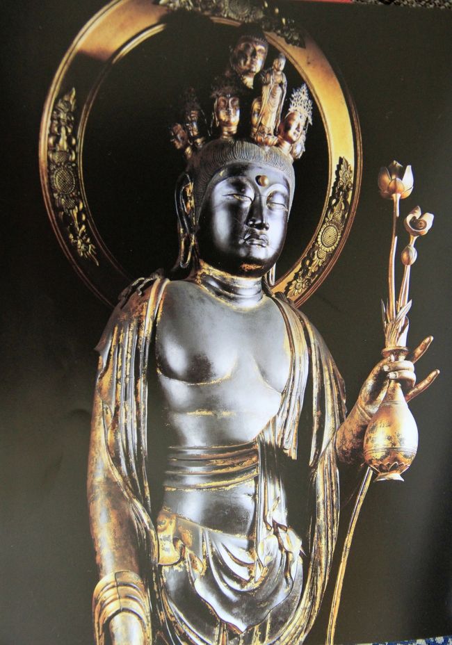 「南山城の古寺」 素晴らしき仏像を拝観してきました。<br /><br />昔、山城国と呼ばれていた京都府の南部、木津川沿いの地域が南山城。<br />この地域には奈良時代や平安時代に創建された古刹が点在しています。<br />度重なる兵火や火災で壮大な伽藍は焼失し、往時の隆盛を物語る寺はほとんどありませんが、祀られている仏像は信じられないくらい素晴らしい逸品ばかりです。<br />京田辺市の観音寺、寿宝寺、酬恩庵(一休寺)、木津川市の蟹満寺を拝観しました。<br /><br />表紙は<br />観音寺(大御堂)の十一面観世音菩薩立像(国宝)です。<br />冊子「南山城の古寺」よりコピーさせてもらいました。