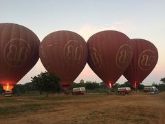 バガン二日目、気球で朝焼け！