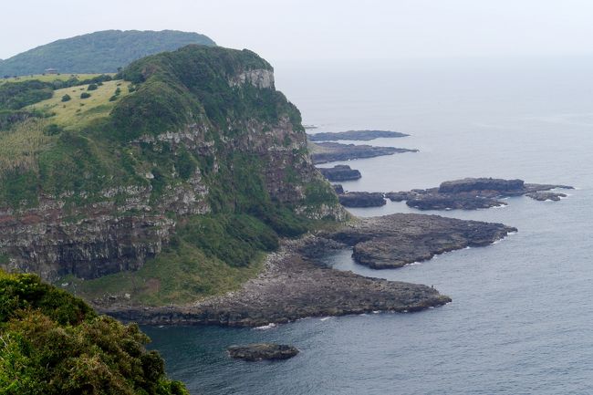 天気は下り坂で次第に雲が厚くなる．その中を生月島を一周した．0931館浦の集落の北側で海をみる．県道42号線を北へ．塩俵の断崖，大バエ灯台からの絶景を見る．特に塩俵の柱状節理がすごかった．長瀬鼻への分かれ道の景色も素晴らしい．この島が本土につながっているとはとおもう．<br />一周後1102　カトリック山田教会へ　長崎五島の教会を広く建設したあの鉄川与助の教会　中はとても素晴らしい，この辺境の地に蝶を用いたモダンな教会．こうもり天井の伝統と日本の美的感覚を融合したうえに，近代的な装飾を施した内陣．ここの方々の心意気と信仰心を感じてしまう．たしかに聖人の島かもしれない