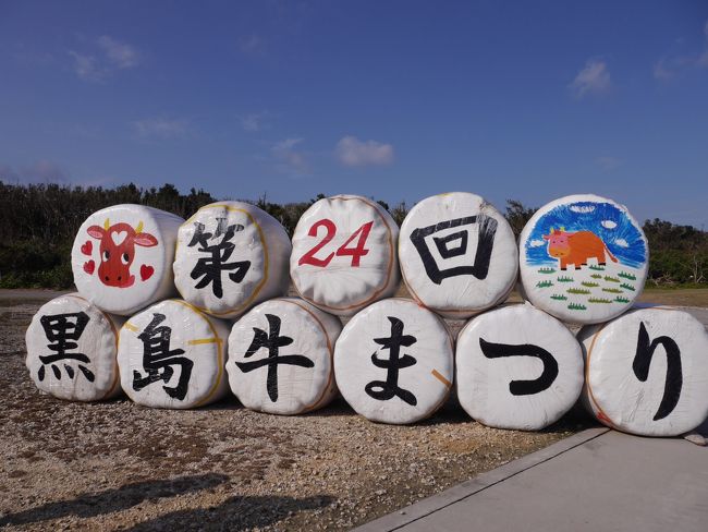 すっかりハマってしまった八重山の島々。<br />今回は義理の両親を連れての旅です。前半は冬の八重山特有のすっきりしない天気でしたが、後半は快晴、気温も上昇。ちょうど旅行時期が年に１回開催の「黒島牛まつり」の日と重なり、地元のお祭りに少しだけお邪魔させていただきました。