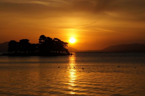 20160315-2 松江 宍道湖の夕暮れ』松江・松江しんじ湖温泉(島根県)の