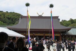 2016春、奈良の桜(2/13)：橿原神宮(2)：橿原神宮、2600年大祭、神楽殿、外拝殿、内拝殿