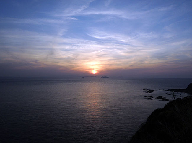 【長崎県】蠣浦(かきのうら)の夕日、大島、道の駅　夕日丘そとめ、2014年4月