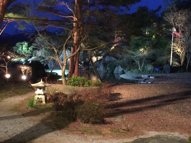 上越新幹線を利用し、新潟の月岡温泉に、ほぼとんぼ返りで行った旅の報告です。宿泊先は白玉の湯「華鳳」でしたので、メインはこの旅館の記録です。写真は、庭園の夜景です。