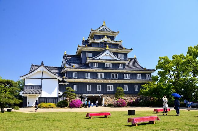 「晴れの国 おかやま」と言うキャッチフレーズには、岡山県の魅力が凝縮されています。確かに岡山県の晴れの日は２７７日／年で全国１位なのですが、気候だけではなく、恵まれた自然がつくりだす景観や山・海の幸、フルーツ王国など、元気印いっぱいの「あっ晴れ～！」なスポットです。<br />また、大和地方と並ぶ古代吉備の文化発祥の地として栄え、現在に至るまで多様な産業、経済、文化の振興に大きく寄与してきました。正史『日本書紀』では編纂者の藤原不比等によって蘇我氏や物部氏との絡みから出雲同様に意図的に抹殺されていることから、古代吉備は藤原氏にとって「不都合な真実」に満ちた歴史に彩られていたことが窺えます。ですからミステリアスな古代ロマンが膨らむスポットでもあります。<br />今回の旅行は、ＪＲおでかけネットの「岡山・倉敷ぐるりんパス」を利用し、超お得に愉しんできました。岡山・倉敷自由周遊区間までの往復切符と、観光施設（１４施設）の入場券、自由周遊区間内のＪＲ在来線普通列車普通車自由席、路面電車、路線バス、下津井循環バス「とこはい号」、ジーンズバス、夕景鑑賞バス、レンタサイクルがセットになっています。<br />今回は、岡山県名の由来ともなった丘の名「岡山」に築かれた、川面に映える漆黒の城「岡山城」をレポいたします。豊臣秀吉に身内並みに厚遇されて大大名となった宇喜多秀家が、１６世紀末に築き、黒い外観から別名「烏城（うじょう）」とも呼ばれた名城です。<br /><br />ＪＲおでかけネットのＨＰです。<br />https://www.jr-odekake.net/railroad/ticket/tokutoku/gururin/<br />岡山城のパンフレットです。<br />https://www.okayama-kanko.net/ujo/guide/pdf/pamphlet.pdf<br />岡山城マップです。<br />http://shiro.travel.coocan.jp/07chugoku/okayama/map.jpg