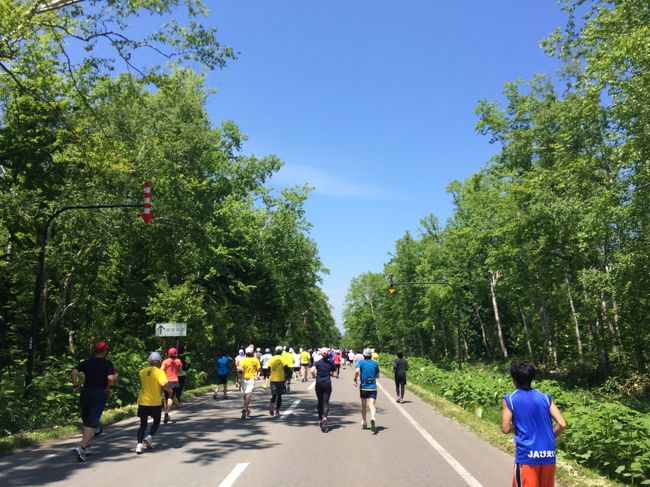 毎年６月に北海道の美瑛で開催される<br />ハーフマラソンに参加しました。<br />二泊三日で、マラソンのスタート地点に近い白金温泉に宿泊し、<br />プチ観光と温泉を満喫してきました。<br /><br />２日目のハーフマラソン大会では、<br />白金温泉からスタートし、雄大な十勝岳を背景に<br />美瑛の美しい田園風景を堪能しながら<br />無事にゴールできました。<br />練習不足と前日のサイクリングの影響か、<br />レース後の筋肉痛がいつも以上に酷かった。。