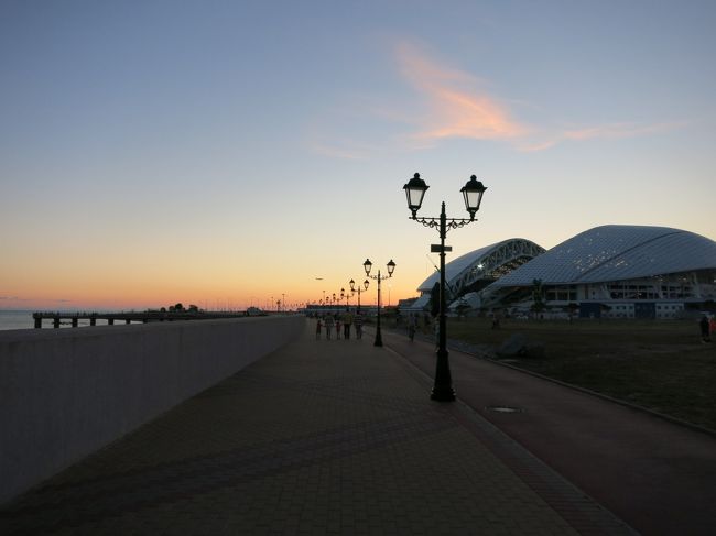 ロシアの一大リゾート地、ソチへ。<br />空は青くて海も碧くて、気温も気持ち良い暑さでリゾート気分を大満喫。<br />今まで来なかった事を悔やむくらい、とても美しい場所でした。<br /><br />2014年冬季五輪の開催地だけあって、五輪スタジアムの周辺はとても綺麗に整備されていて、本当にここがロシアなのか分からなくなりそうでした。<br />モスクワやサンクトペテルブルクとは全く違う、ロシアの新たな一面を見た気がしました。<br /><br />今回も１歳の子連れ旅行です。<br />子連れにも、いや、子連れにこそオススメ★★★