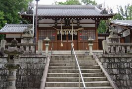 2016梅雨、柴田勝家所縁の地(9/9)：日吉神社：石段、鎮守の杜、蕃塀、手水舎、本堂