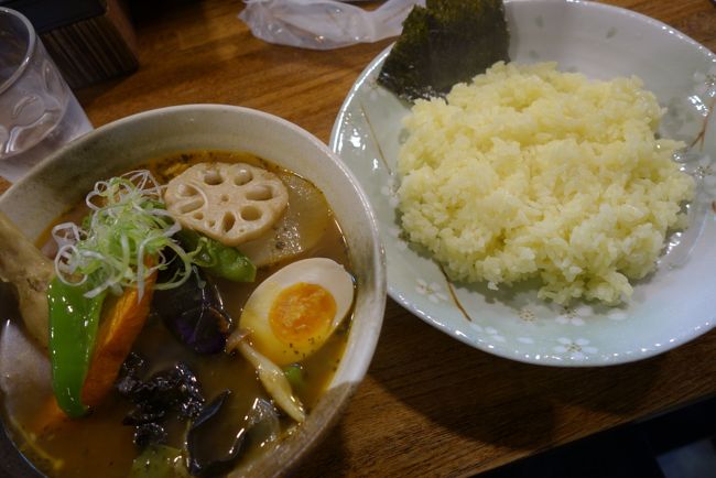 20160625 函館 吉田商店さん、チキンレッグスープカレー → 五島軒EXPRESSさん、あいがけ