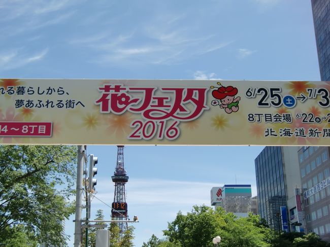 今年で24回目となる「花フェスタ2016札幌」が6月25日〜7月3日まで、中央区大通西4〜8丁目で開催されています。<br />札幌市花壇推進組合の加盟企業が出品する、毎年おなじみの「大通公園花壇コンクール」も開催されています。<br />63回目を迎え、今年初めて花フェスタと連携することに。