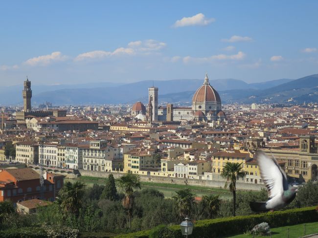 あわただしいオヤジ一人旅シリーズ。華やかさやおしゃれ感は全くありませんが、イタリアの歴史や素晴らしさを街を歩きながら味わいたい。<br /><br />3月にフィレンツェに行きました。観光2日で相変わらずの弾丸一人旅。<br /><br />フィレンツェは人気の観光地なので、4トラの皆さんの旅行記にもたくさん登場していますが、今回はドゥオモ、鐘楼、洗礼堂、ウフィッツィ美術館等のメジャー観光スポットではなく、あまり観光客の来ないスポットを中心に歩き回って訪れてみました。<br /><br /> 残念ながら閉まっていて中を見学出来ていない所もありますが、次回にリベンジするとして、オヤジも初めて訪れるスポットもあり、改めてルネサンスの奥深さを味わえた（大げさ）今回の旅となりました。<br /><br />?はヴェッキオ橋周辺から坂道を上って丘の上方面をウロウロします