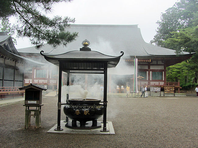 　盛岡からの帰りに平泉に立ち寄りました。平泉の主な観光スポットは毛越寺と中尊寺でしたが、その他に高館義経堂、無量光院跡を見学しました。基本的には徒歩で回りましたが、毛越寺から中尊寺への移動はバスを利用しました。<br /><br />　朝方、盛岡では雨が降っていましたが幸い平泉に着いた時には雨はあがっていて途中からは晴れて暑い中での観光となりました。