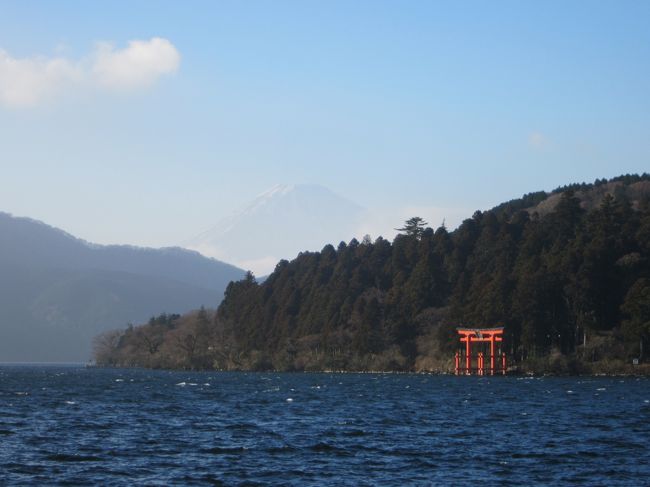 正月は家族で箱根へ温泉旅行。<br />１月３日から訪問した箱根、ひさしぶりにロマンスカーにのり、箱根駅伝を生で初観戦など大満足の箱根旅行でした。<br /><br />（写真は箱根神社：１月４日訪問）