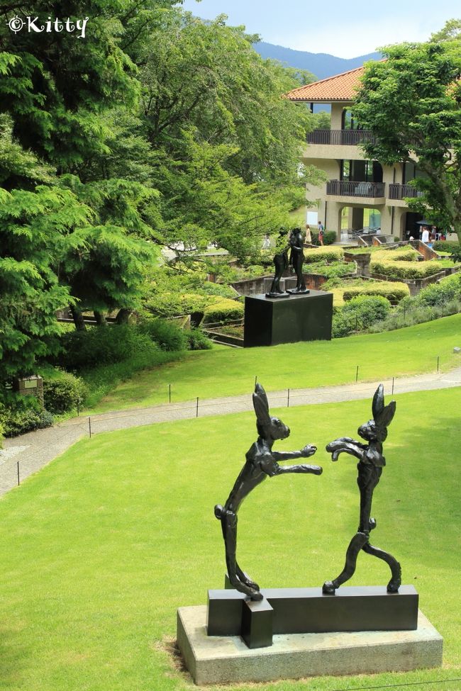 箱根ガラスの森美術館のクリスタル・ガラスのアジサイ「オルテンシア」が見た~い♪と思い立って、さっそく箱根旅計画!<br />せっかく箱根へ行くなら大好きな星の王子さまミュージアムも行かなくちゃ。<br />ちょうど妹も彫刻の森美術館と岡田美術館に行きたがっていたので、姉妹でお気に入り美術館にだけ行く箱根旅へ出発~♪<br /><br />=================================================<br /><br />2日目は妹が行きたい彫刻の森美術館と岡田美術館へ。<br />彫刻の森美術館は11年前にも訪れたけど、ウサギの彫刻ぐらいしか覚えてない。。。<br />写真とアートに触れるようになってから再訪してみると、おもしろい被写体がいっぱいでなかなか楽しい☆<br />そしてひとり2,800円もするとってもお高い岡田美術館は、高いだけあってレベルも高く行く価値あり!<br />併設された足湯カフェも風神雷神を眺めながらまったりお茶できて癒される~♪<br />好きな場所にだけ行く旅は2日目も満足度高い!<br /><br />=================================================<br /><br />【旅行日程】<br />1日目 東京-ガラスの森美術館-星の王子さまミュージアム(箱根泊)<br />2日目 彫刻の森美術館-岡田美術館-東京★