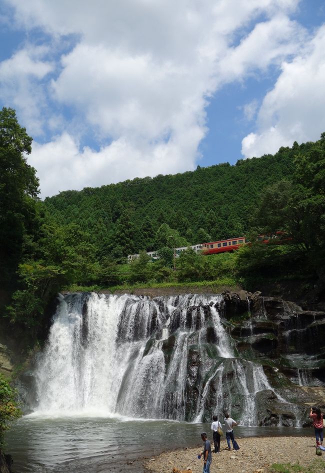 山あげ祭り、出発から野外劇までの様子はこちらをご覧ください。<br />http://4travel.jp/travelogue/11153148<br /><br />そして野外劇2回目は13:30からJR烏山駅前を会場に行われます。<br />新宿発の臨時快速ではこれを見るようになるのです。<br />演目は10:00と同じ蛇姫様なので、PHOはこれをパスして市内観光します。つか、お腹空いてるんだよね。<br />現在地からそう遠くなさそうな所、且つこれから向かう次の目的地方面に口コミその他でそこそこの評価を得ている蕎麦屋さんが在ったので、其処で早めのお昼にしようとチャリを走らせていたら、和紙会館と言う近代文化遺産の建物発見。当然寄ります。<br />和紙の手漉き工程を目の前で見せて貰えました。<br />ついでに展示物を見て、売店にも立ち寄りました。特に欲しい物は見当たらず‥と、何故かタイ産なのに駱駝の形をしたマスコット付きのストラップ発見、しかも絵柄が漢字と丸鼻の新幹線で300円と値段もPHO好みです。使わないから勿体無いと思いつつも、記念に買っちゃう事にしました。そしてスタッフの方に「美味しいお蕎麦屋さん教えてください」ってお願いしてみると(これが尋ねたかったので、何か購入したのと言う面も有ります)、車ならって条件で1軒、徒歩ならってもう1軒(PHOが向かおうとしていたお店、和紙会館からすぐです)を教えていただきました。チャリなんです！って言うと、それなら先の車用の方は美味しいし安いから一押しです☆って事で、行き方も説明してくださいました。途中の道も景色が良いですよとも付け加えてくださり、PHOが調子の乗って行き過ぎるオマケ付き。<br />お腹を満たした後は、パーフェクトな下戸ですが、酒蔵と滝を巡ります<br /><br />