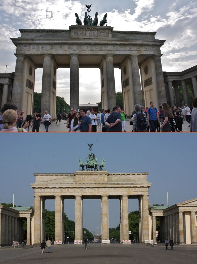 ベルリンのブランデンブルグ門　 Brandenburger Tor <br />上（東側）2016.5.27　18：13 マラソン大会直前<br />下（東側）2016.5.28 　7：47　パリ広場（フランス大使館前）<br /><br />北欧・中欧の旅ハイライト<br />2016.5.22～6.2<br />2011年までは年に1度の海外旅行を続けてきましたが、それ以降は昔の仲間とのグループ旅行を契機に1年半間隔になりました。<br />前回2014年秋はスコットランドとフランスの友人宅を訪ねる14日間の一人旅でしたが、今回は友人と二人でストックホルムからウィーンまでの12日間の列車の旅です。<br />フライトは往路が羽田発ミュンヘン経由ストックホルムまでのルフトハンザ航空、復路は<br />ウィーン発成田までのオーストリア航空直行便、航空券の手配はJTBオンラインでした。<br /><br />オーストリア航空直行便は2016.9.4で27年間の運行を終了した。<br />■　オーストリア航空は7月6日、2016年9月4日を最後に運休した成田～ウィーン線を、2018年5月15日に再開し、週5便で運航することを発表した。<br />2018年5月15日のウィーン発便、5月16日の成田発便がそれぞれ初便となり、週5便の運航。便名は運休前と同じOS52便（成田発）、OS51便（ウィーン発）となる。<br />機材はボーイング 777-200型機を使用。<br /><br />日程はストックホルム（3泊）、コペンハーゲン（2泊）、ハンブルグ（乗換）、ベルリン（2泊）、プラハ（乗換）、ウィーン（3泊）です。<br />私にとってプラハとウィーン以外の都市は初めてで、訪問先の観光スケジュールは友人と手分けしてかなり詳細な計画を作って行きました。<br />この計画作りは大変ですが、添乗員ツアーと比べても充実した旅になることは何度も経験済みです。<br /><br />スウェーデンとデンマークは共に王制の国で、それぞれの国の首都であるストックホルム、コペンハーゲンでは王宮や宮殿の見学が主要な観光となった。<br /><br />2016年5月22日（日）<br />10：00　羽田空港国際線ターミナル　ルフトハンザチェックインカウンター前集合<br />羽田12：35→17：40ミュンヘン21：00→23：10ストックホルムArlanda<br />ルフトハンザLH715(A340-600)/LH2420(A320)<br />乗継のミュンヘンには定刻の17：40到着。搭乗ブリッジ内は日当たりが良く暑かった。<br />乗継便が航空券購入時より1時間遅くなり、3時間以上後のため、閑散としたシーフードバーBUBBLESでビールを飲みながらストックホルムパスや地下鉄切符の買い方などの打ち合わせを済ませた。<br /><br />ストックホルムには5分遅れの23：15着。空港のインフォメーションでストックホルムパスを購入し、定額料金（車種で異なり470～675SEK）のタクシーでホテルへ着いたのは24：20頃だった。<br />ホテルの入口を、呼び出しボタンを押して開けてもらい、長旅の疲れと無事に着いた安堵感の複雑な表情の私たちに、受付のお姉さんEricaが笑顔で対応してくれた。<br />「今日のチェックイン予定の最後のお客様です」<br />You are the last guests to check in today.<br /><br />■ストックホルム観光<br />STOCKHOLM PASS 2Days  795SEK(\12000)<br />地下鉄・トラムなどはACCESS(pasmo/suica)購入（20SEK+チャージ金額＝200SEK）又はチケット<br /><br />1日目　5.23（月）晴れ<br />9:00　ホテル発　地下鉄5駅のT-Centralen下車　徒歩10分<br />9：30?　市庁舎ガイドツアー（英語）<br />ストックホルム中央駅の西側、徒歩わずか5分の所にある市庁舎は、水の都ストックホルムにふさわしい優雅で厳粛な気品を漂わせて、メーラレン湖にその姿を映している。スウェーデン人建築家ラグナル・オストベリRagnar ?・stbergの設計で、1911?23年にかけて建てられた。ナショナルロマン様式、<br /><br />11:00　国会議事堂（外観のみ）<br />ストックホルム中心部とガムラ・スタンの間に浮かぶ小さな島にあるのが、スウェーデンの国会議事堂。20世紀の初めに建てられた石造りの重厚な建物だ。内部はガイドツアーでのみ見学できる。<br /><br />11：30 大聖堂<br />王宮のすぐ南にあるストックホルム最古の由緒ある教会。13世紀後半に建てられ、何度も改築、増築され、現在の大きさになったのは1480年代のこと。ゴシック様式から、王宮の建築様式に合わせてイタリア・バロック様式に改築された。長い間国王、女王の戴冠式、結婚式などの儀式が行われた場所でもある。<br />12：00 大広場　ランチ<br />大聖堂を出て王宮と反対側に歩いていくと、大広場にぶつかる。今は平和なこの広場で、1520年歴史に残る“ストックホルムの血浴”が起こった。デンマークのクリスチャン2世の侵攻に抵抗した、のちのヴァーサ王の父を含む90人あまりの貴族、高官が断頭刑に処され、広場が血で染まったといわれる。<br /><br />13：15　ノーベル博物館ガイドツアー（英語）<br />ノーベル賞100周年を記念して2001年にオープン。館内では、ノーベル賞の歴史や歴代受賞者に関してビデオや写真などを使って年代ごとに詳しく紹介している。<br /><br />14：00 王宮<br />ガムラ・スタンの北に建つ3階建ての堂々たる建物。13世紀中頃に建立されたが、1697年の火災によりほぼ全焼。その後57年かけて再建され、1754年に完成した。イタリア・バロック、フランス・ロココ様式の建築で、代々王室の居城として使われてきた。現王室は、子供たちにふさわしい環境へと、1981年に郊外のドロットニングホルム宮殿に移られた。<br />◇王族の居室<br />王族の居室Representationsvaningarnaは、全部で約600室あり、一部一般公開されている。見学できるのは、王宮内の2階と3階にかけてで、ベルナドッテの間Bernadotteuaningen、晩餐会の広間Festvaningen、迎賓の間Gastvaningenなど。ロココ様式のインテリア、450kgのクリスタルガラスのシャンデリア、銀器、ガラスの収集品、ペルシャ絨毯など、豪華なコレクションを見ることができる。<br />◇宝物の間と国家の間<br />王宮東側の入口から入ると、宝物の間Skattkammarenがあり、12人の歴代国王や女王の王冠、剣、宝物類が展示されている。700のダイヤモンドと真珠、ルビー、エメラルドで飾られた王冠は、1561年エリック14世戴冠式の時のもの。<br />なおこの一角にある国家の間Rikssalenは、長い間、国王臨席のもとに伝統的な国会開会式が行われたホール。<br />◇王室に付属する博物館など<br />王宮礼拝堂Slottskyrkanは典型的なフランス・ロココ様式、王家武儀博物館Livrustkammarenには、17世紀の王グスタフ2世がLuzenで戦死したとき乗っていた軍馬のはく製や、18世紀末にオペラ座の仮装舞踏会で暗殺されたグスタフ3世の血のついた服、その暗殺者の貴族が使用したピストル、仮装マスクなどが展示されている。<br />15：30 ガムラ・スタンのその他のスポット<br />貴族の館、<br />リッダーホルム教会、<br />ドイツ教会、<br />鉄の広場など　<br />　<br />2日目　5月24日（火）晴れ<br />9：00　ホテル発　地下鉄Fridhemsplanから6駅目のBrommaplanでバス176,177<br />,301でDrottningholm下車。<br />9：30　ドロットニングホルム宮殿の庭園、宮廷劇場、中国の城<br />10：30ドロットニングホルム宮殿<br />16世紀初め、すでにここには王族の庭園と城があったが、ドロットニングホルム宮殿の建築工事が始められたのは1662年。若くして未亡人となったカール10世グスタフ王妃ヘドヴィグ・エレオノラの時代である。<br />1756年までの間に増築、改築されながら、現在の3階建て220室の宮殿が完成した。初期の建築は、王宮の設計者、ニコデミウス・テシン父子によるもの。イタリアやフランスの影響を受けたバロック様式風の建築で北欧のヴェルサイユともいわれるが、ヴェルサイユをモデルにしたものではない。<br />白鳥が浮かぶ湖、鮮やかな緑の芝生、深い森に囲まれたクリーム色の建物は、おとぎ話に出てくる宮殿そのもの。<br />宮殿と中国の城、宮廷劇場は合わせてユネスコの世界遺産に登録されている。<br /><br />13：00　ドロットニングホルム宮殿からフェリーで市内へ<br /><br />14：30　ユールゴーデン島<br />ヴァーサ号博物館 Vasamuseet　<br />トラムでSelgels torgから5駅Nordiska Museet下車<br />現存する最古の完全船として有名な戦艦ヴァーサ号を展示する博物館。ヴァーサ号は、スウェーデンが強大な力を誇っていたグスタフ・アドルフ2世の治世に建造された。ドイツ三十年戦争に参戦するため、1628年8月10日に王宮近くの埠頭から処女航海に出た。ところが突風に襲われ、まだストックホルム港内にいる間にあっけなく水深32mの海底に沈没してしまった。設計上のミスか、バラストの不足か、大砲の積み過ぎか、原因はいまだに不明である。<br /><br />16：00 エステルマルム地区周辺<br />ヒョートリエット<br />セルゲル広場から北に延びるセルゲルガータン通りSergelgatanは歩行者天国になっており、両側にデパートが建ち並ぶショッピングエリア。その突きあたりにある広場がヒョートリエットだ。<br />　<br />◆ストックホルム観光スポットの解説文<br />出典：地球の歩き方　http://www.arukikata.co.jp/city/STO/spot.html<br /><br />■コペンハーゲン観光<br />1日目　5.25（水）晴れ<br />この日はストックホルムからコペンハーゲンへの移動日で、早朝に出発するためホテルでは朝食を摂らず、中央駅の売店でパンとコーヒーを買って列車<br />内で食べた。<br /><br />Stockholm 6:21発-Copenhagen 11:48着<br />コペンハーゲンのホテルに着いて荷物を預け、インフォメーションでコペンハーゲンカード（24hr 379DKK ￥6389）を買い、最初に駅前のチボリ公園へ入った。<br /><br />14:00 チボリ公園<br />1843年にオープンしたチボリ公園は、コペンハーゲンっ子の心のふるさととして親しまれている遊園地。ウォルト・ディズニーも参考にしたといわれている。<br /><br />14：30　クリスチャンボー城（15時?ガイドツアー）<br />石造りのクリスチャンスボー城は、1167年にアブサロン大主教Absaronによって建設されたコペンハーゲン発祥の地。当時、コペンハーゲンは砂州に造られたほんの小さな砦でしかなかった。現在は、城を取り囲むようにガンメルストランドという運河が巡っており、運河の手前には砦を造ったアブサロン大主教の銅像が建っている。<br /><br />17：30　ストロイエ（散策）<br />市庁舎前広場とコンゲンス・ニュートーゥを結ぶ通りがストロイエ。フレデリクスバーウギャーゼFrederiksberggade、ニューギャーゼNygade、ヴィメルスカフテVimmelskaftet、エスターギャーゼ?・stergadeの4つの通りとガメルトーゥGammeltorv、ニュートーゥNytorv、アマートーゥAmagertorvの3つの広場で構成されている。ストロイエとはデンマーク語で歩くこと。市民や観光客の目を楽しませてくれるこの通りは、その名にふさわしい歩行者天国。道の両側にはさまざまなショップやレストラン、カフェが並び、ヨーロッパでも屈指のショッピングストリートだ。<br /><br />2日目　5.26（木）くもり<br />9：00　ローゼンボー離宮<br />ローゼンボー離宮は、クリスチャン4世王により建てられたオランダ・ルネッサンス様式の建物。1605年から工事を開始し、1634年に完成した。1615年、38歳の男ざかりであったクリスチャン4世王は、絶世の美女キアステン・ムンクと熱烈な恋におち、彼女は王のもとにやってくることになった。ふたりの愛の新居として定められたのが、ここローゼンボー離宮だ。また1648年、王が死の淵へと赴いたのも、この宮殿だった。<br /><br />11：00　アメリエンボー宮殿<br />クマの毛皮の帽子をかぶった衛兵が立っていなければ、宮殿とは思えないほど質素なたたずまい。18世紀末に当時の宮殿クリスチャンスボー城が炎上したため4人の貴族のマンションを宮殿としたもので、もともと王家の住居ではなかった。<br /><br />12：00　人魚の像<br />アンデルセンの有名な、しかし悲しい物語を思い起こさせる人魚の像。1913年、彫刻家エドワード・エッセンによって作られた。当時王立劇場では、バレエ『人魚姫』が上演されていた。それを観たカールスベア（カールスバーグ）・ビール会社2代目社長カール・ヤコブセンが、この像を制作するアイデアを思いついたのだ。<br /><br />13：00　ニューハウン（運河沿いのカラフルな建物）　ランチ<br />コペンハーゲンを象徴する景観として名高い、運河に沿ってカラフルな木造家屋が並ぶエリアがニューハウンだ。かつては、長い航海を終えた船乗りたちが羽根を伸ばす居酒屋街としてにぎわいを見せていた。現在では、運河に沿った北側の通りにレストランが並び、夏期には外にテラス席が出てにぎやか。<br />15：00　ストロイエ（買い物・カフェで休憩など）<br /><br />◆コペンハーゲン観光スポットの解説文<br />出典：地球の歩き方　http://www.arukikata.co.jp/city/CPH/spot.html<br /><br />5月27日（金）くもりから晴れ（ベルリン）<br />この日はコペンハーゲンからベルリンへの移動日<br />6時前に起きてシャワーを浴びて身支度を整え、6時半にＳさんと一緒に朝食。7時にロビーへ降りてチェックアウトを済ませた。<br />7：10に出発、駅までは5分。<br />コペンハーゲン発7.37<br />ハンブルグまでの途中Rodby9:36?Puttgarden10:36間はScandlinesの大型フェリーで、6両編成の列車ごと乗り込んだ。フェリーにはカフェ、レストラン、免税店、各種売店がある。<br />このデンマークの首都コペンハーゲンとドイツ北部の主要都市ハンブルクを結ぶ交通幹線(回廊)は「渡り鳥コース」と呼ばれている。<br /><br />ハンブルグの乗換時間（12：21?13：38）にコンコースに並んだファストフード店で昼食を済ませた。<br /><br />■ベルリン観光（1日目）<br />27日15時半ごろベルリンへ到着<br />ベルリン中央駅は5層構造の巨大な駅で、近郊路線Sバーンは最上階が発着ホームになっている。ドイツ国鉄DBチケット売り場で1日券を2日分購入した。<br />1日券は翌日3：30まで有効で7ユーロ（約870円）<br />Sバーンで中央駅から1駅のフリードリッヒストラッセまで行き、駅前のホテルNHコレクションに到着。<br />ベルナウアー通りに残るベルリンの壁を見に行った。<br />次に行ったブランデンブルグ門の周辺では、何かのイベントでマラソン大会の準備中で、ゼッケンを付けたたくさんのランナーのグループが集まっていた。<br />ブランデンブルグ門の前の特設ステージで女性ロックシンガーが歌い、雰囲気を盛り上げていた。<br /><br />ブランデンブルグ門から西に延びるベルリン中心部の大通り「6月17日通り」の先には戦勝記念塔ジーゲスゾイルが見える。<br />反対に東側の大通りウンター・デン・リンデンの先にはテレビ塔が見える。<br />ホテルまで歩いて帰る途中で、大通りに面したカフェ・アンシュタインで夕食にした。<br />フンボルト大学の立派な建物とフンボルトの大理石像などを見てからホテルへ戻った。<br /><br />5月28日（土）ベルリン観光（2日目）晴れ<br />8：00　ブランデンブルグ門<br />前日の夕方のイベントで賑わっていたのとは対照的にフランス広場からは朝日を浴びて輝いた姿を、まだ観光客がいない静かな雰囲気の中で見ることができた。<br /><br />8：30　連邦議会議事堂<br /><br />9：00　テレビ塔　展望室に上り、ベルリン市内の全景を展望<br /><br />10：30　ベルリン大聖堂　75ｍ高さのドームの外の展望テラスに上り、ベルリンの街並みを一望<br /><br />12：00ペルガモン博物館　古代ギリシャの「ペルガモンの大祭壇」をはじめ、遺跡を丸ごと展示したスケールの大きさに感動。<br /><br />14：00　ニコライ地区のツア・レッテン・インスタンツZur Letzten Instanzで昼食 <br /><br />15:30 ジャンダルメン広場　ベルリンで最も美しい広場<br />ドイツ大聖堂、コンツェルトハウス、フランス大聖堂<br /><br />16：00　チェックポイント・チャーリー　冷戦時代の東西ベルリンを結ぶ唯一の検問所<br /><br />17：00　カイザー・ウィルヘルム記念教会<br />ドイツ帝国の初代皇帝ウィヘルム一世を記念して19世紀公判に建てられた。<br /><br />20：00　ホテル近くのステーキハウスBLOCK HOUSEで夕食。<br /><br />5月29日（日）　ベルリン?プラハ?ウィーン<br />ベルリン発6：58?プラハ11：28着、16：48発―ウィーン20：51着<br /><br />この日は移動日であるが、プラハで5時間ストップオーバー（途中下車）して旧市街の急市庁舎の天文時計、カレル橋、ルドルフィヌム（チェコフィルの本拠地）などを見学<br /><br />■ウィーン観光（1日目）晴れ<br />5月30日（月）<br />ウィーン市の中心から北へ約5キロにあり、ベートーヴェンが小川のほとりを散歩しながら交響曲6番「田園」の曲想を得たといわれているハイリゲンシュタットを訪ねた。<br />カーレンベルグの丘が見渡せるエロイカ通り、小川に沿ったベートーヴェンの小道など散策し、ホイリゲで有名なグリンツィングから市電でウィーン市内へ戻った。<br />シュテファン広場から伸びる歩行者天国の大通りグラーベンのストリートカフェで昼食。<br />ケルントナー通りのチョコレートショップHEINDLでモーツァルトチョコレートを購入。<br /><br />一旦ホテルへ戻り、2時間ほど休憩してからシェーンブルン宮殿でのディナーコンサートに出かけた。ディナーの前に宮殿のオーディオガイドによる自由見学を楽しんだ。<br />レジデンツのレストランでのディナーとオランジュリーの特設会場でのコンサートはいずれもすばらしく思い出に残るコンサートであった。<br /><br />5月31日（火）ザルツブルグ・ウィーン観光（2日目）雨・晴れ（ウィーン）<br /><br />往き　ウィーン西駅発6：42?ザルツブルグ着9：08<br />帰り　ザルツブルグ発15：52?ウィーン西駅着18：30<br /><br />ザルツブルグ市内観光と14時出発のサウンドオブミュージックツアーの予定であったが、列車でザルツブルグに着いたときから雨が降り出した。<br />午前中はミラベル宮殿・ミラベル庭園のバラ、モーツァルトハウス、大聖堂、ホーエンザルツブルグ城などの見学<br />午後のツアー参加は取りやめて予定より3時間早い列車でウィーンへ戻った。<br />ウィーンに着いたときには晴れたので、市の中心部の美術史美術館、市庁舎、国会議事堂。王宮など、いずれも外観だけであったが見学した。<br />フォルクス庭園では満開のバラを楽しんだ。<br /><br />6月1日（水）ウィーン観光（3日目）晴れ　<br />帰国の日であるが、夕方出発の直行便にしたので午前中は観光にあてた。<br />9時にチェックアウトを済ませ、荷物をフロントに預けて出かけた。<br /><br />王宮内にあるシシィ博物館で宮廷食卓調度と銀器のコレクションとエリザベート后妃（シシィ）の居室<br />ウィーン美術史美術館<br /><br />14：15発の空港バスで西駅前を出発、空港までは約35分で到着。<br />チェックインまでには十分な時間があったので、買い物やビールで休憩など。<br />17：50ウィーン発、成田には10分遅れの12時到着。<br /><br />撮影　CANON EOS40D EF-S18/135 ,PowerShotSX610 HS<br /><br />◆編集後記<br />旅行から帰って二ヶ月以上経ちましたが、今回は友人との二人旅で精力的に歩き回ったので行動範囲も広く、写真の整理がなかなかつきませんでした。<br />今回は先にハイライト版を公開し、折を見て1日毎の旅行記を編集しようと考えています。<br /><br />2016.8.11　yamada423<br /><br />◆公開済み旅行記<br />北欧・中欧の旅2016ハイライト　 <br />http://4travel.jp/travelogue/11153875<br />北欧・中欧の旅2016　第1回　東京からストックホルム　<br />http://4travel.jp/travelogue/11159614<br />北欧・中欧の旅2016　第2回　ストックホルム <br />http://4travel.jp/travelogue/11161296<br />北欧・中欧の旅2016　第3回　ストックホルム 2日目 <br />http://4travel.jp/travelogue/11164085<br />北欧・中欧の旅2016　第4回　コペンハーゲン 1日目　チボリ公園、クリスチャンボー城<br />http://4travel.jp/travelogue/11166762<br />北欧・中欧の旅2016　第5回　コペンハーゲン　2日目午前 アメリエンボー宮殿<br />http://4travel.jp/travelogue/11169604<br />北欧・中欧の旅2016　第6回　コペンハーゲン　2日目午後　人魚の像、ローゼンボー宮殿<br />http://4travel.jp/travelogue/11170585<br />北欧・中欧の旅2016　第7回　コペンハーゲンからハンブルグ乗換えベルリンへ<br />http://4travel.jp/travelogue/11173882<br />北欧・中欧の旅2016　第8回　ベルリン1日目 ブランデンブルグ門・ベルリンの壁<br />http://4travel.jp/travelogue/11176808<br />北欧・中欧の旅2016　第9回ベルリン　2日目午前 旧帝国議会議事堂、テレビ塔、ベルリン大聖堂<br />http://4travel.jp/travelogue/11179309<br />北欧・中欧の旅2016　第10回　ベルリン2日目午後　博物館島 <br />http://4travel.jp/travelogue/11182173<br />北欧・中欧の旅2016　第11回　ベルリンからプラハ経由ウィーンへ<br />http://4travel.jp/travelogue/11187183<br />北欧・中欧の旅2016　第12回　ウィーン、ハイリゲンシュタット<br />http://4travel.jp/travelogue/11192503<br />北欧・中欧の旅2016　第13回　ウィーン中心街とシェーンブルン宮殿<br />http://4travel.jp/travelogue/11197827<br />北欧・中欧の旅2016　第14回　ザルツブルグ<br />http://4travel.jp/travelogue/11200856<br />北欧・中欧の旅2016　第15回　予定外のウィーンの夕景色<br />http://4travel.jp/travelogue/11204522<br />北欧・中欧の旅2016　第16回(最終回)　ウィーン美術史美術館・皇帝居館 <br />http://4travel.jp/travelogue/11205941<br /><br />あとがき<br />2016年5月下旬から6月初めにかけての12日間の北欧・中欧の旅行記16編が5ヶ月かかってようやく完成しました。<br />掲載した写真は、重複するハイライト編を除く16編の合計が1700枚で、カメラ2台での撮影枚数3790枚の約45％です。<br /><br />たくさんの読者の皆様のアクセスおよび評価がはげみとなり、休まずに続けられたことには感謝の気持ちでいっぱいです。<br />長い間ありがとうございました。<br /><br />■旅行費用精算<br />航空券　JTBオンライン　￥115300　<br />鉄道　（ストックホルムからウィーン、ザルツブルグ往復）￥24930<br />ホテル　10泊（ツインのシングル利用）￥151744<br />（以上3項目は私が一括手配・支払い）<br />食事（昼・夜）（Sさん一括支払い）　￥47294<br />共通費用合計　￥339268（1人あたり）<br /><br />以上に含まれない費用<br />現地交通費（地下鉄、トラベルカード、タクシー）<br />観光入場料（観光カード、個別チケット）<br />　　ストックホルムカード2日（入場料）795SEK（￥10734）<br />　　コペンハーゲンカード1日（交通・入場料）379DKK（￥6389）<br />飲料（食事以外）<br />お土産<br /><br />■ホテル<br />ストックホルム　First Hotel Fridhemsplan<br />コペンハーゲン　Hotel du Nord<br />ベルリン　　　　NH Collection Berlin Friedrichstrasse<br />ウィーン　　　　Hotel Mercure Wien Westbahnhof<br />手配はBooking.com<br /><br />■外貨準備額（みずほ銀行池袋支店外貨ショップ　5.12購入）5.20為替レート<br />スウェーデンクローネSEK 500 　16.73円　　￥8365 (3泊）　13.24円<br />デンマーククローネ　DKK 500 　18.94円　　￥9470（2泊）　16.62円<br />ユーロ　　　　　　　　　200　127.79円　 ￥25558（5泊）　123.62円<br />現金は必要最小限の金額にしました。　<br /><br />■列車移動距離（併行するGooglemaps道路換算)<br />　 ストックホルム-657Km-コペンハーゲン-337Km-ハンブルグ-288Km-ベルリン-349Km-プラハ-331Km-ウィーン-295Km-ザルツブルグ-295Km-ウィーン<br />総距離　2552Km<br />列車の手配はスウェーデンSJ(https://www.sj.se/en/home.html)およびドイツ鉄道BAHNオンライン<br /><br />2017.1.17　yamada423<br />