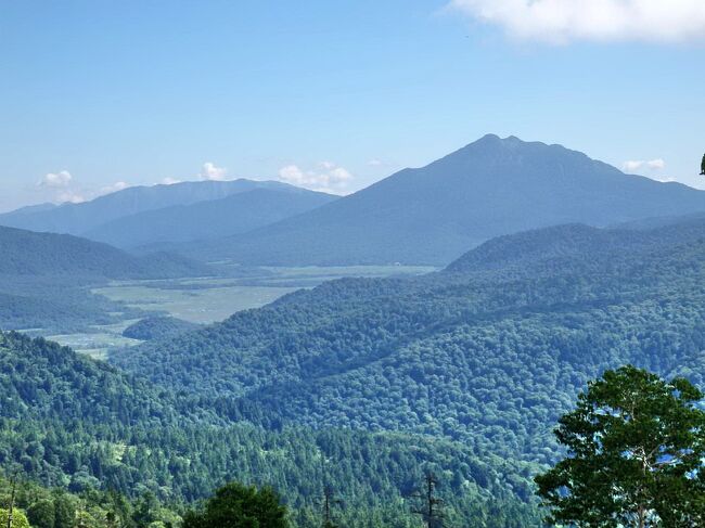 昨年９月に尾瀬に行き、至仏山に登る予定でしたが、天候不良で登山は諦め、尾瀬ヶ原の散策に変更したので、今年の８月に再チャレンジしました。<br />大正15年に至仏山に登った日本百名山著者の深田久弥は、著書の中で『 燧と至仏は尾瀬ヶ原を挟んで相対しているが、前者の威のある直線的な山容に引きかえ、後者は柔らかな曲線を描いて、何となく親しみやすい。』と述べ、昨年、尾瀬ヶ原から至仏を見て、そう思っていました。<br />ところが、その次に『もっとも反対側の利根から仰ぐと、頂上の稜線近くはゴツゴツした岩で鎧われている。』と書いています。<br />今回は、山の鼻からの周回ではなく、鳩待峠からのピストンで登りました。<br />小至仏山までは比較的楽なコースでしたが、そこから至仏山頂までは、本に書かれた通りのゴツゴツした岩の連続・・・ここの往復には参りました。<br />ともあれ、日本百名山かつ花の百名山の至仏山は、眺望も良く花も多くて、登った甲斐がありました。<br />写真は、至仏山の途中にある原見岩から望む尾瀬ヶ原と燧ケ岳。