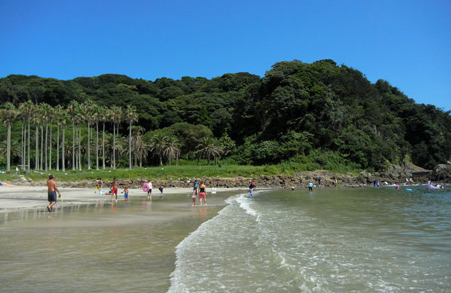 今年は、異常に暑い夏、。早朝４時起きで横浜から車で出かけてみた、。<br />このあたりは水も綺麗なので昔から人気あるところ、。久しぶりに家族で訪れてみた。<br />まぁ、水の透明度は潜って観た所３ｍくらいだろうか、、。でもよく観てると２０ｃｍ位<br />の魚が泳いでる周りを横切る。相変わらず人気スポットですね！<br />楽しく一日過ごせました。