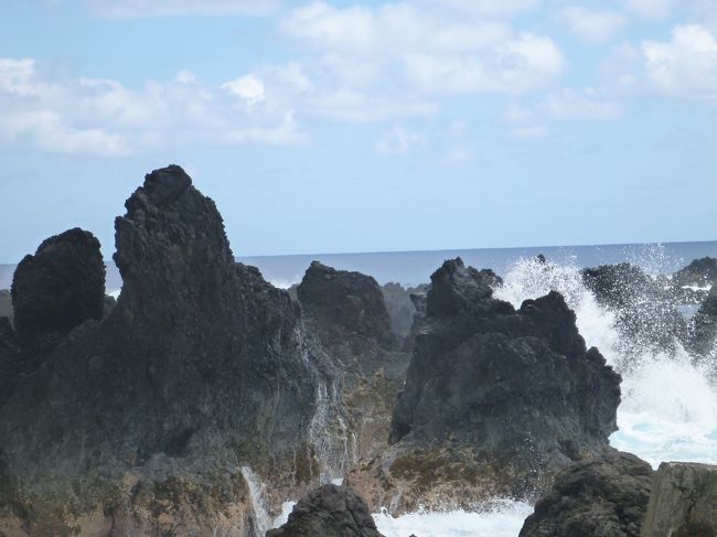 旅の目的はフラの祭典メリーモナーク。<br /><br />フラをされている人ならば憧れの祭典。<br />メリーモナークはミスアロハ、カヒコ、アウアナと競技が３日間にわたってあり夕方から深夜近くまで行われる。<br />なので就寝１時は覚悟。私いつも１０時に寝るので本当に辛い。<br /><br />それでも翌日は眠い頭を起こして、ドライブへ。<br /><br />ハワイ島の地図を眺めながら「ラウパホエホエ」という地名がずっと頭から離れずワイピオ渓谷へ行く途中に寄ってみることにした。<br /><br />