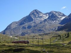 氷河と湖の峡谷を駆け抜けて、ベルニナ急行   (2016スイス１）