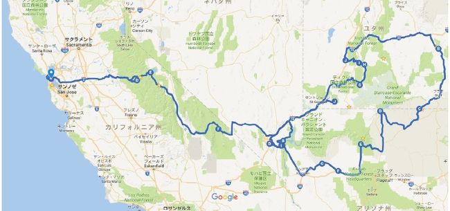 2012年に念願のグランドサークルに行った翌年・喫煙さんがくも膜下出血で瀕死状態・・しかし高次脳機能障害<記憶障害程度の後遺症で日常の生活に支障なく3年の月日が過ぎまして・・ここにも登場の山男さんご夫婦と・今年初めにアメリカレンタカーの旅企画が浮上・・不安はあったものの・私は4年ぶり・主人もだいぶいい感じの回復だし、なんとかなると一つ返事で計画実行がぁ((((;゚Д゚))))ガクガクブルブル・・・<br /><br />
