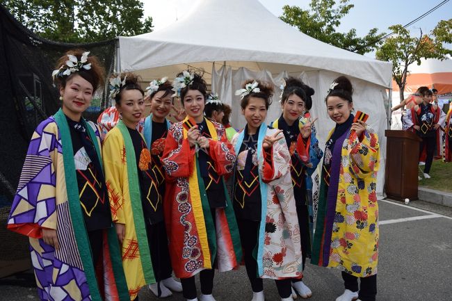 江原道の原州で行われていた｢ダイナミックダンシングカーニバル｣では、ナント日本のチームも複数参加しており、韓国の人に日本の素晴らしい踊り、文化を伝えてくれていました。<br />今回のお祭りは韓国国内外から集まった多数のチームが競演しておりましたが、どのチームも特色があり、見ごたえがありましたね。<br />