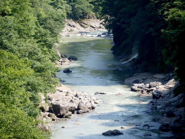 2016.7小松・白山出張旅行2-手取渓谷，綿ヶ滝，対山橋，大東橋からの渓谷の眺め