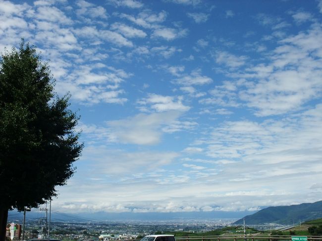 国内のワイン産地と言えば山梨が有名です。あまり国産は飲まないのですが、セラーも見てみたいし、と思い勝沼へ。<br />温泉はどれにしようかとさんざん悩んだ挙句、お値段や夜景がきれいと言うので積翠寺温泉 坐忘庵に行きました。<br />お写真は勝沼ぶどう郷駅からの眺め。