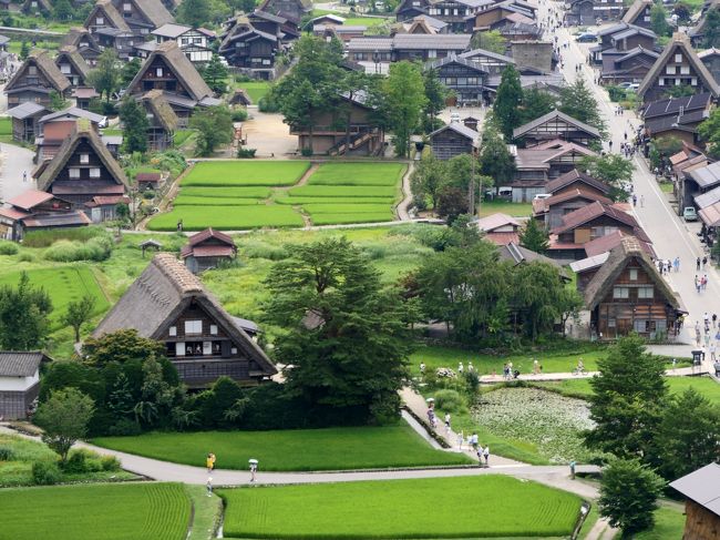 ともかく列車の時間があるので余りゆっくりはできない．1106白山白川郷ホワイトロード岐阜県側三方岩駐車場　そこから山を下り，白川郷萩町天主閣展望台へまっすぐ向かう．1139到着　萩町の写真のみ撮影，ソフトクリームのみ食べて再度とんぼ返り　1150発　もう一度三方岩駐車場1220　ここで展望台に登ってみた．ここからは飯島地区と一部合掌造りの家も見えた．1229三方岩トンネルを越えて再度石川県側に<br />詳細はsuomita2<br />http://4travel.jp/travelogue/11173509<br /><br /><br /><br />なお白川郷については<br />氷見，白川郷，五箇山ドライブ3-「いろり」で昼食，シャトルバスで展望台，であい橋<br />http://4travel.jp/travelogue/10922259<br />氷見，白川郷，五箇山ドライブ2-白川郷散策，和田家<br />http://4travel.jp/travelogue/10921698<br />参照のこと<br /><br /><br />