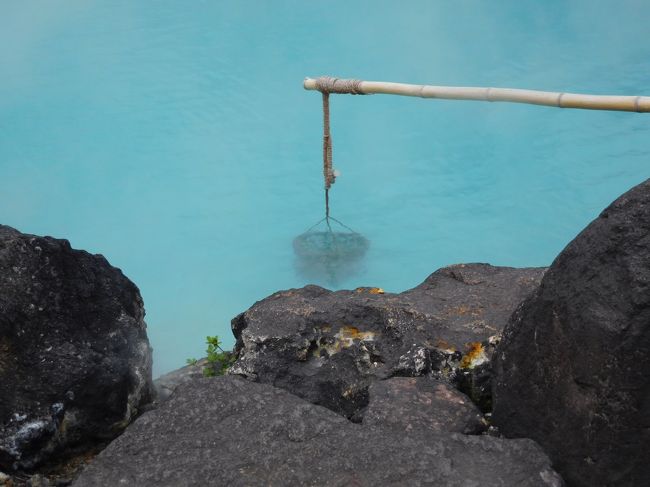 　宇佐神宮に参拝の後は別府に移動。<br />まず湯の里で湯の花小屋を見て、天然入浴剤「薬用　湯の花」の製造工程を見学しました。<br /><br />　そのあとは鉄輪温泉街に移動。<br />１時間半の自由行動になりました。<br />いろいろな温泉巡りは小学校６年苧時の修学旅行で来たことがあります。<br />確か、海地獄、坊主地獄、鬼山地獄、血の池地獄、竜巻地獄を見たと思います。<br /><br />　時間の関係で海地獄だけを見ました。<br />ちょっと懐かしかったです。