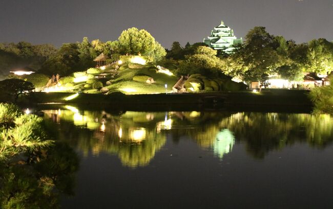 岡山池田藩大名庭園後楽園の夜間開放幻想庭園です。