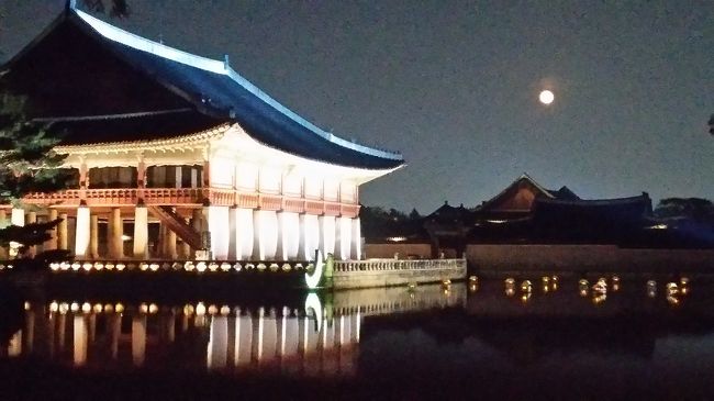 韓国旅行3日目は、カーチャーターで観光。<br /><br />龍仁大長今パークのあとは、韓国民俗村へ行きます。<br />そして、前日に行けなかった景福宮の夜景観賞に行ってきました。<br /><br />本当はこの日の夜は漢江の噴水ショーを見て、子供たちとチムジルバン体験をする予定でしたが、<br />長女のケガや悪天候だったりで、色々と予定は変更になりましたがガイドのキムさんがその都度、対応してくれました。