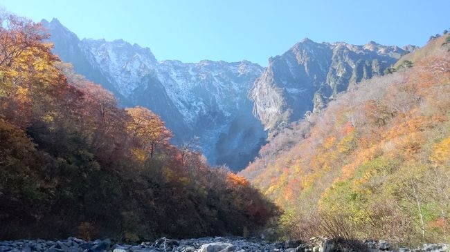 お知らせ<br />車で行ける山情報が乏しく。<br />情報をを集めるために、マイカー登山というコミニュティ作りました。<br />ご興味ある方、ぜひ、ご参加くださいませ<br />ここの山はここに駐車場あるよ、、とか、情報交換できれば嬉しいです<br /><br />今回チャイ家は、新道から一ノ倉沢を目指し、旧道で戻ってくるという一周コース。<br />道のりは、終始、ほぼ平坦、軽いアップダウンあり<br />ただし、旧道と新道を繋ぐ道だけは、ちょっと、急坂。<br /><br />距離 １０ｋｍ弱<br /><br />無料トイレ各所にあり<br />無料駐車場もあり。<br />旧道真近のロープウェーの駐車場は確か、５００円だったと思う。<br /><br />見所<br />日本三大岩石の一つ、一ノ倉沢の景色。<br />他、意外に、旧道出発点にある谷川岳山岳資料館が興味深い。<br />エベレスト山頂にあった石の展示・・手で触れます。<br />なかなか、エベレストには行けないし、ましてや山頂なんて行けないものねー。<br />ありがたく触ってきました。<br /><br />特記事項<br />１、新道も通るなら、鉄砲水に注意！！<br />２、１１月２０日以降は入山禁止。<br />その年にもよるのかな?行く時は確認を・・。<br />３、谷川岳の登山コース・・いくつもあり。<br />場所によっては初心者禁止の道もあるので、行く時、しっかり確認しないとね<br />４、旧道の往復であれば車いすの人でも行ける道。<br />ロープウェーの駐車場から、山岳資料館の所のちょっとの道が傾斜あるけれど、すべて、アスファルト道で、ほぼ平坦。<br />往復７ｋｍ弱。<br />５、歩きたくない人でもOK！！・・無料の電気バスもあります。<br />案内ガイドさんが乗ってる場合は有料。<br />