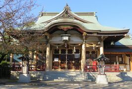 2016秋、尾張・植田城址と所縁の寺社(１/6)：所縁の植田八幡宮、鳥居、拝殿、狛犬