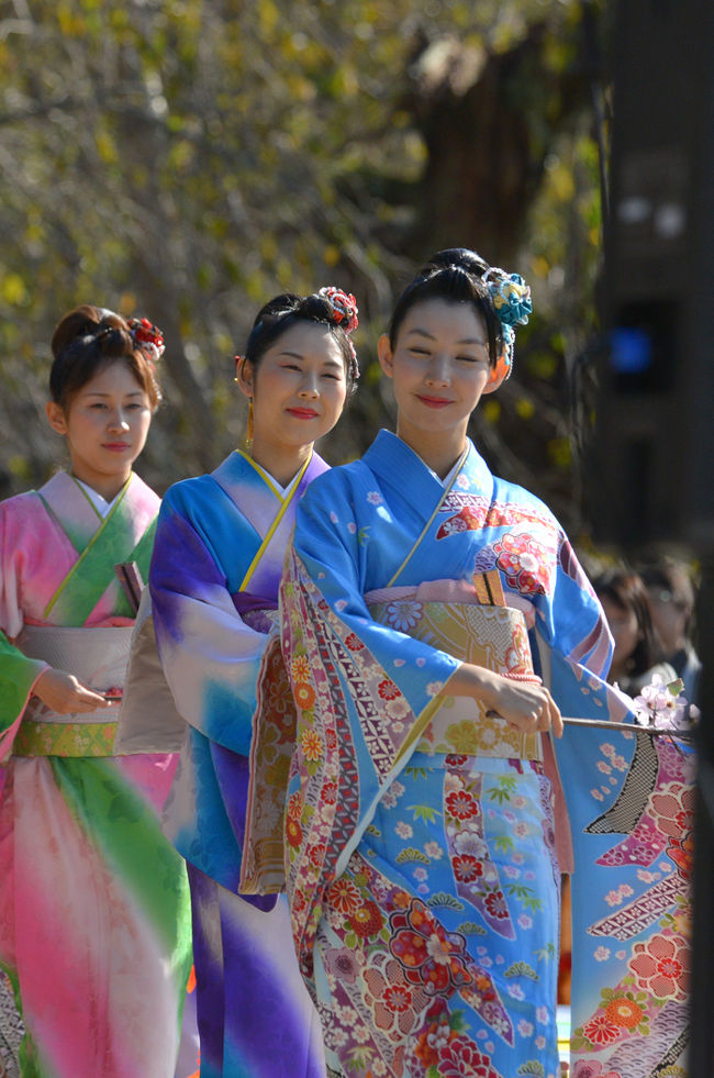 今年で18回目を迎えた園遊会は、<br />“京都から新しい「きものおこし」を”をテーマに、<br />「西陣織会館」から京都バスより<br />秋の園遊会が上賀茂神社で開催されますので、<br />ここ最近、毎年のように世界遺産の上賀茂神社に。<br /><br />秋の園遊会が洛北の世界遺産「上賀茂神社」にて<br />（上賀茂神社一の鳥居と二の鳥居の間に広がる境内）<br />「西陣きもの・帯フェスティバル　きもので集う園遊会」が開催されて<br />京都の秋の風情を十分に満喫された。<br /><br />上賀茂神社は、七五三で賑わい、結婚式も三組見かけた、<br />一組には、声をかけて「おめでとう.」<br />写真も了解してもらい、<br /><br />いずれにせよ、写真を撮るには<br />とても多くの人で被写体が人.建物などで遮るので<br />アップの写真が多くなりました。<br /><br /><br />京都へ行くと京都の友だちに逢いたくて....。大親友。<br /><br />電話がかかり場所を告げると来てくれました..久しぶり逢いました。<br /><br />友だちが京小町踊り子隊よく御存知の方で<br />京小町踊り子隊プロジェクト代表理事　岩崎裕美さんに<br />今回は、多忙で挨拶とかお話しできなかったが会釈を・・・。<br /><br />京都在住の友だちと再会して..楽しい一日を過ごさせて貰いました。<br />三年前にお会いした10歳年上の方にも再開して懐かしく<br />一番前で静かな中、はゃしゃぎ..まくったので<br />周りの方に、ご迷惑かけた事、ここでお詫び申し上げます・<br /><br />　★西陣きもの・帯フェスティバル.きもので集う園遊会★<br /><br />開催地：上賀茂神社<br />開催期間：2016年11月3日 11:30～15:30（入場は13:30まで）　<br />料金：入場無料<br />主催者：西陣織物産地問屋協同組合<br />問い合わせ先：西陣きもの・帯フェスティバル事務局 075-432-0191<br />関連サイト：http://nishijin-nsk.jp/festival/（外部サイト）<br /><br /><br />■★┓ 清明神社＆千両の辻＆「西陣織会館」着物ショー （1）<br />　　　　　　http://4travel.jp/travelogue/11187329<br />■★┓ 上賀茂神社.きもので集う園遊会（舞妓・芸妓さん）（2）<br />　　　　　　http://4travel.jp/travelogue/11187867<br />■★┓ 西陣きもの・帯フェスティバル（京小町踊り子隊）（3）<br />　　　　　　http://4travel.jp/travelogue/11189182