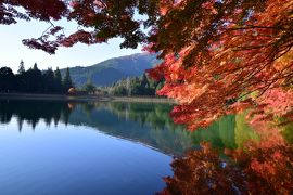 ひとり紅葉狩り部　南アルプス市伊奈ヶ湖の紅葉と 勝沼。