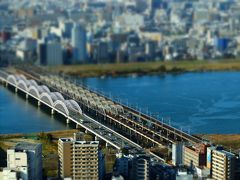 大阪の街を淀川沿いに地上40階から辿ってみました