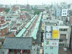 浅草仲見世通りを上空から眺める