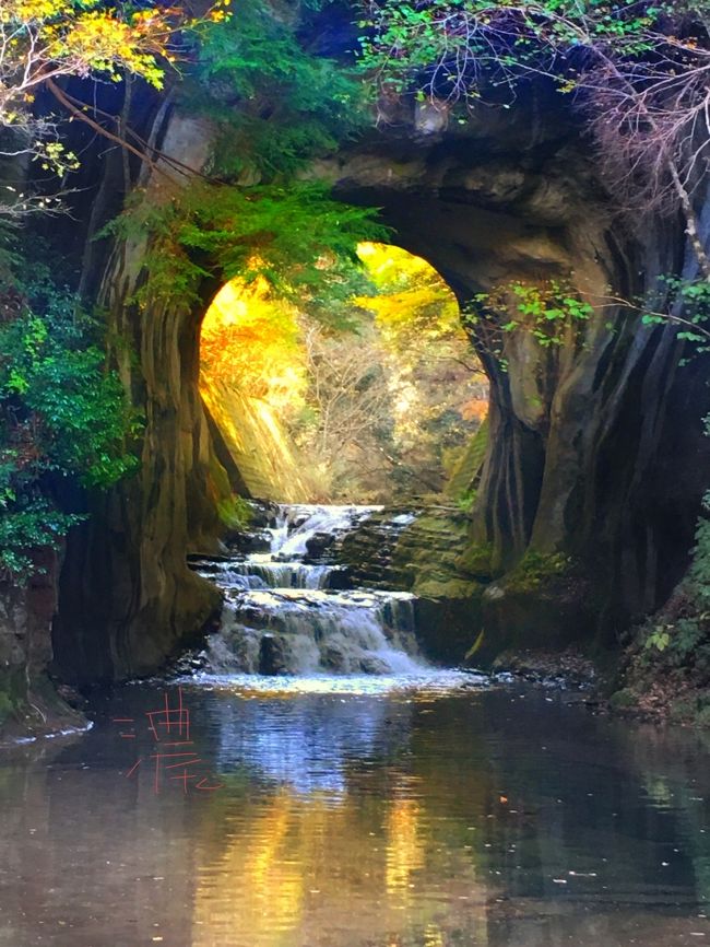 SNSの写真がきっかけでいきなり有名観光地になってしまった濃溝の滝に行ってまいりました。<br /><br />私もその美しい写真を見て、「行ってみたい!」と思った一人です。<br />とはいえ、にこ家には車がありません。<br />という訳で、遂に「バスツアー」なるものに参加しちゃいましたよ~。<br />メンバーは、いつものお友達です。<br /><br />前日は、川越。<br />そして本日は千葉、と今年の秋はいつになくアクティブに過ごしておりますが、旅行記はいつもと同じくユルユルで~す(*^^*)
