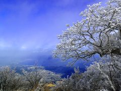 霧氷に包まれた鶴見岳