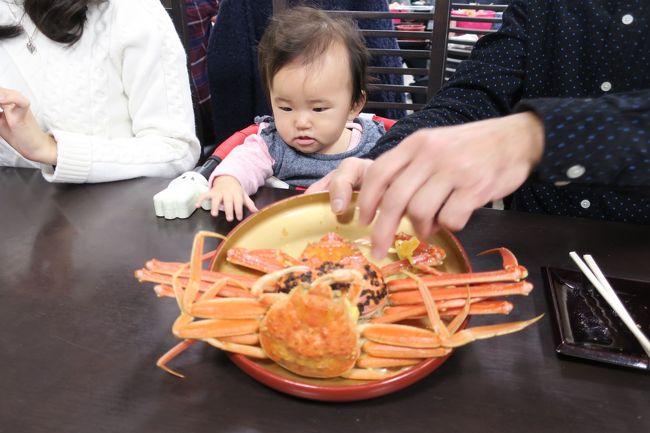 猫寺として有名なぬこでら（ご誕生寺）へ行きたい！<br />そして蟹もたべられたらいいな～～（と言っても少しだけでOK)<br />もちろん温泉も入りたいよね～～<br /><br />と、2歳児＆7か月児を連れ<br />主人・私・次女・三女とドライブへ～<br /><br />蟹もその辺で食べよう的な感覚ではなかなか見つけられませんが・・・・<br />結果オーライのおいしいドライブとなりました