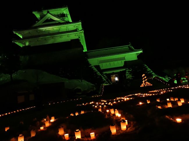 上山城で、エコの日（毎月１６日らしい）にちなんで１７日の土曜日にキャンドルナイトが行われました。<br />日中からいろいろ子供達が参加できる行事やっていたようですが、ちょこっと夜だけ覗いてみました。<br />緑色にライトアップされたお城も綺麗でしたが、キャンドルも暖かい火を放ち綺麗でした。<br />毎年恒例の行事ばかり旅行記にしてますが・・・<br />あと斎藤茂吉記念館を少し歩きましたので、それをちょっとだけ載せてみます。